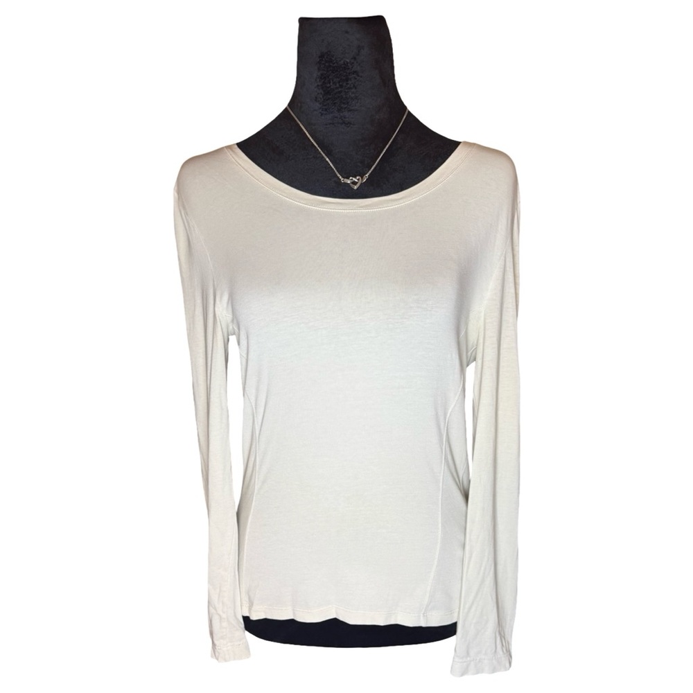 Weekend Max Mara Ivory Long Sleeve Stretch Top, Size L - Good Condition